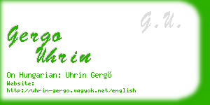 gergo uhrin business card