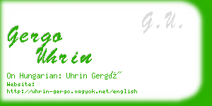 gergo uhrin business card
